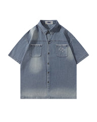 Star Embroidered Short-Sleeve Shirt