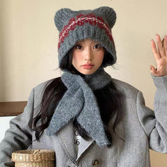 Retro cute big head hat