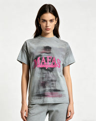 Retro-style loose-fitting short-sleeved top (women's)