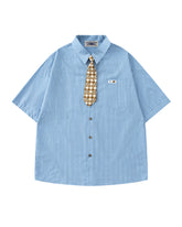 Casual striped short-sleeved shirt