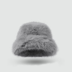 Warm solid color plush hat