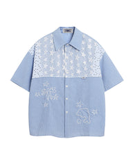 Star Embroidered Short-Sleeve Shirt