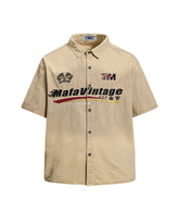 Distressed casual short-sleeved shirt