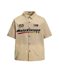 Distressed casual short-sleeved shirt