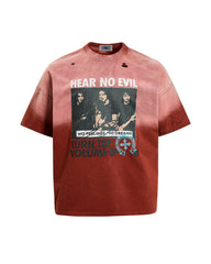 Distressed vintage short-sleeve