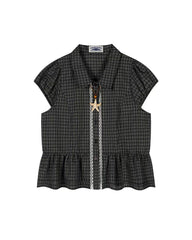Plaid short-sleeved shirt (women's)