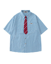 Retro plaid short-sleeved shirt