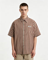 Retro striped short-sleeved shirt