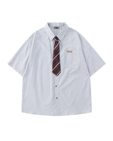 Simple striped short-sleeved shirt