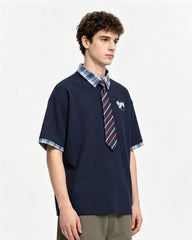 Vintage detachable tie short sleeves