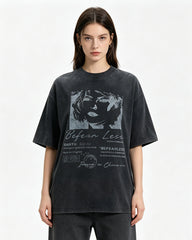 Vintage washed distressed short-sleeved shirt