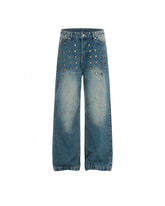 Faded distressed jeans