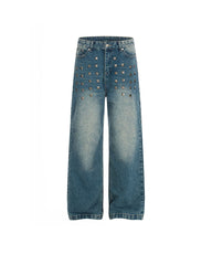 Faded distressed jeans