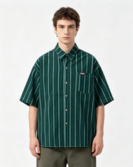 Simple striped short-sleeved shirt