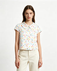 Colorful polka dot short-sleeved shirt (women's)