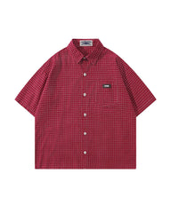 Vintage check short-sleeved shirt