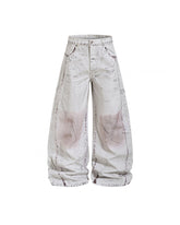 Retro loose curved trousers