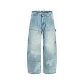 Washed straight jeans