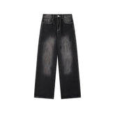 Washed straight jeans