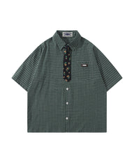 Vintage check short-sleeved shirt