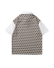 Faux Two-Piece Tie Short Sleeve