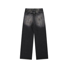 Washed straight jeans