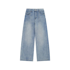 Washed Simple Denim Pants
