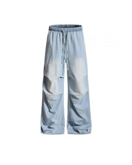Washed distressed trousers