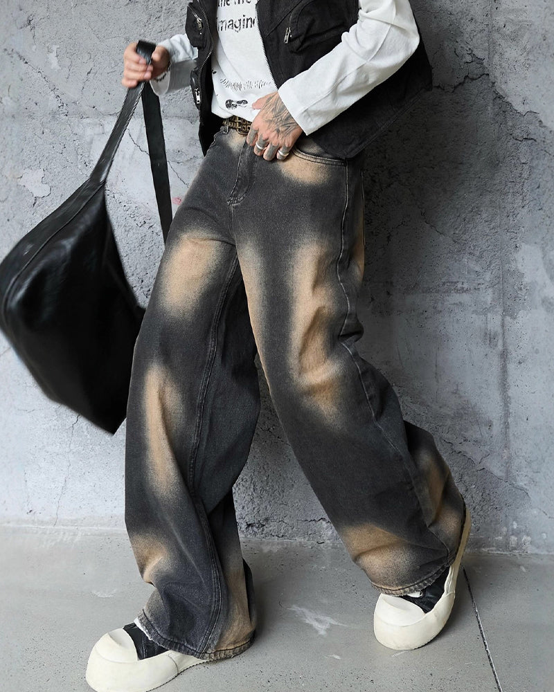 loose denim trousers