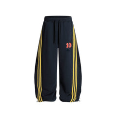 embroidered paneled trousers