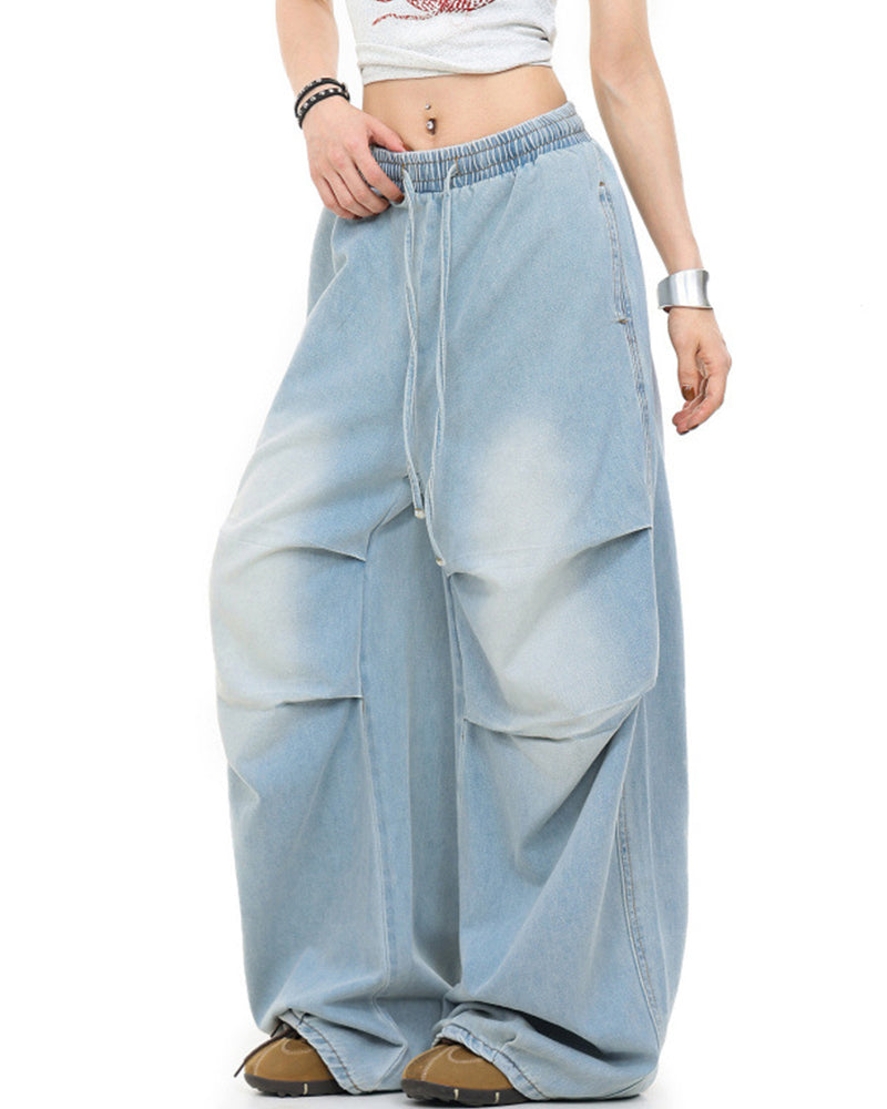 Washed distressed trousers