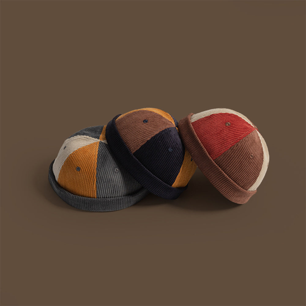 Vintage Corduroy Colorblock Hat