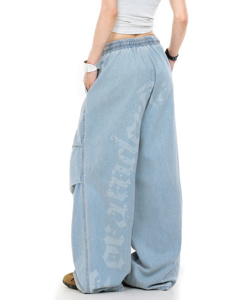 Washed distressed trousers