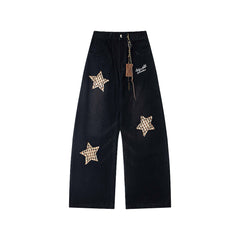 Star patch casual jeans