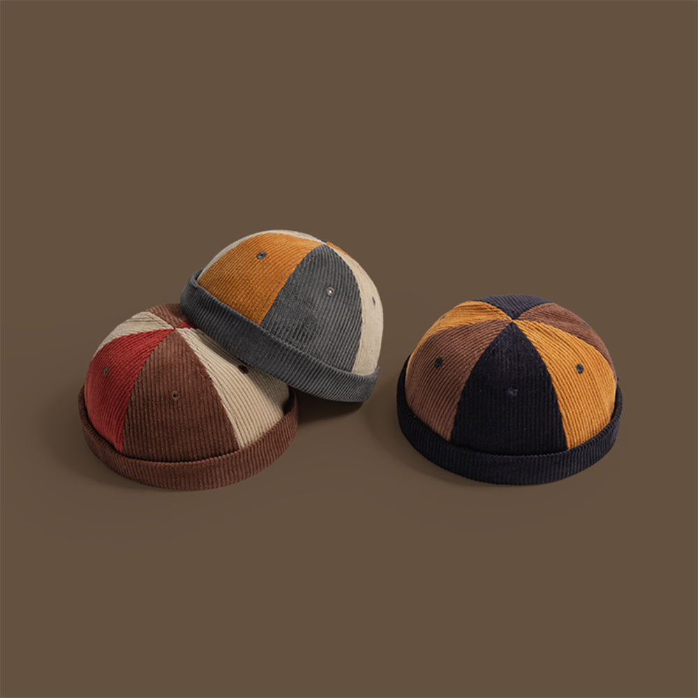 Vintage Corduroy Colorblock Hat