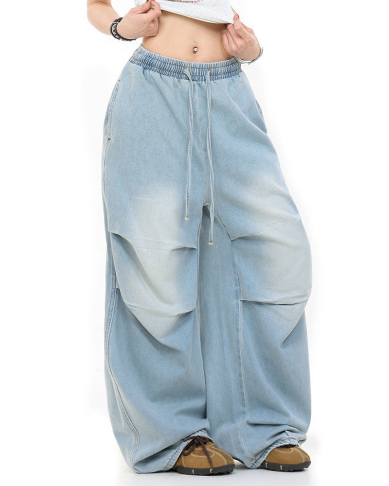 Washed distressed trousers