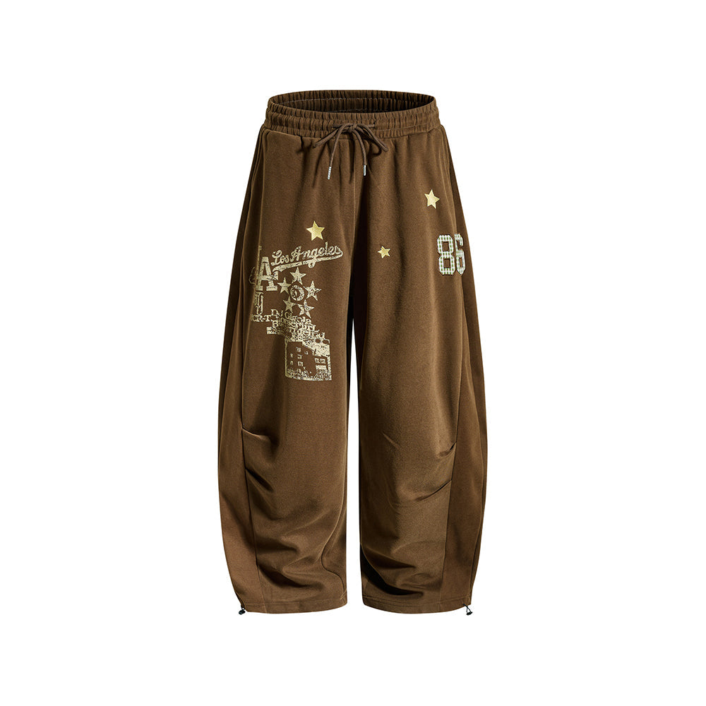 Retro letter casual pants