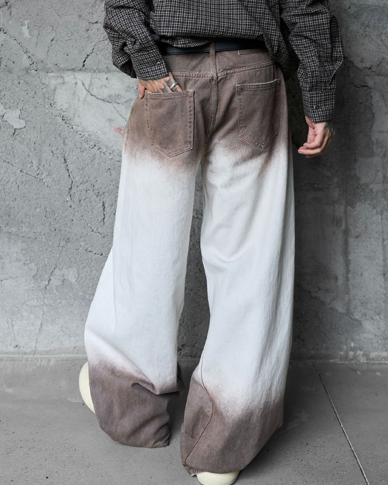 tie-dye loose jeans