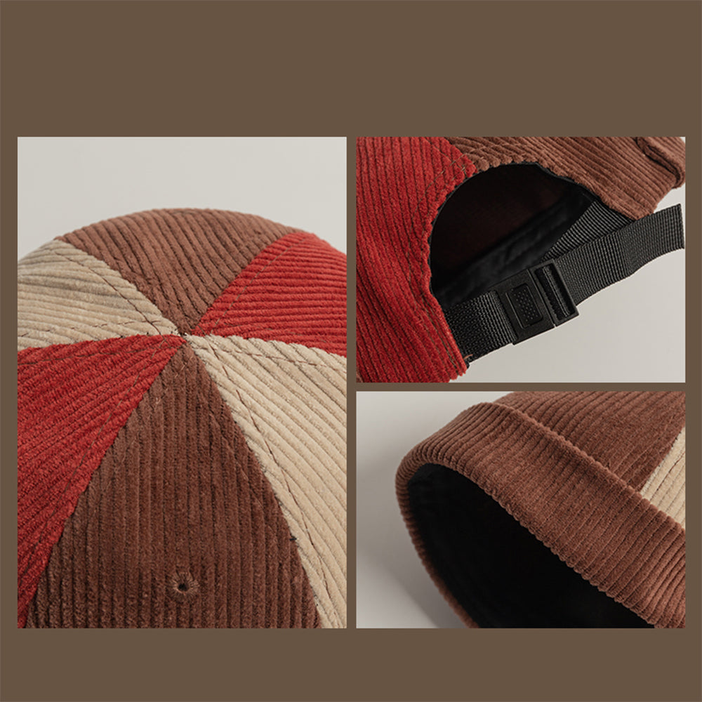 Vintage Corduroy Colorblock Hat
