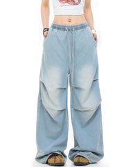 Washed distressed trousers