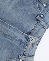Washed Simple Denim Pants