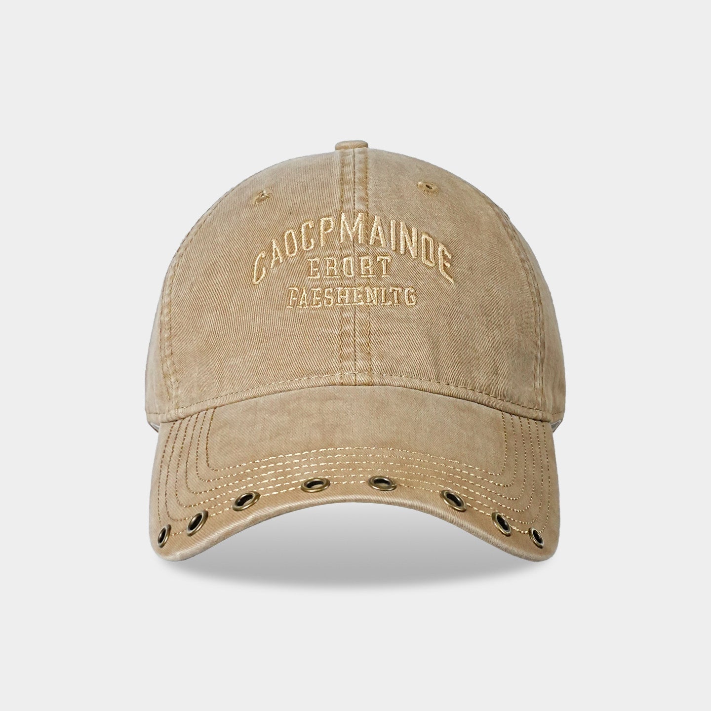 Distressed embroidered baseball cap