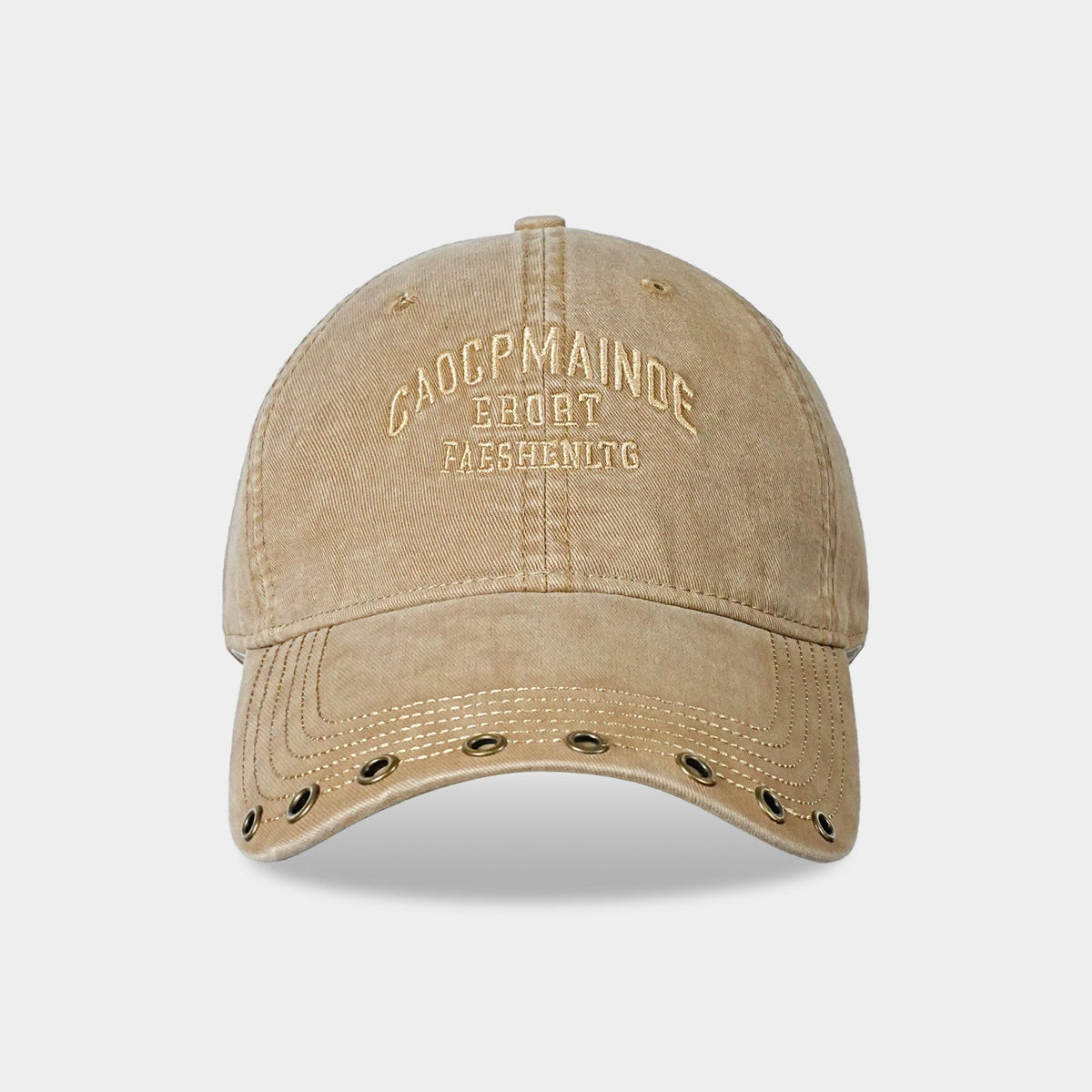 Distressed embroidered baseball cap