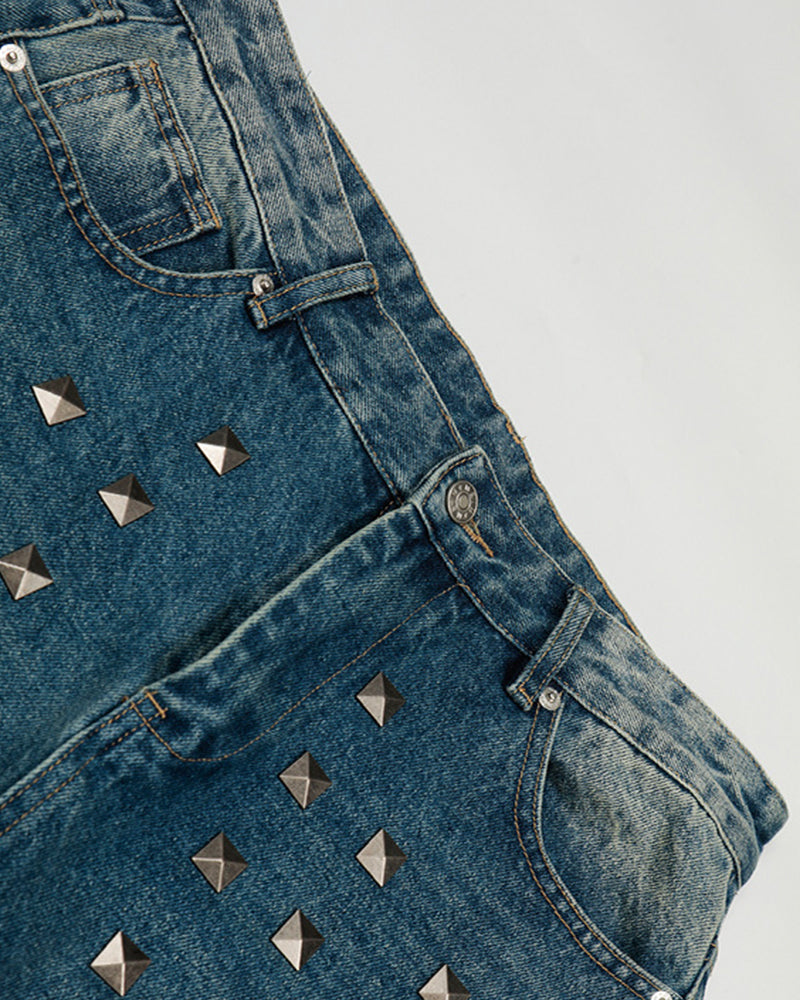 Faded distressed jeans