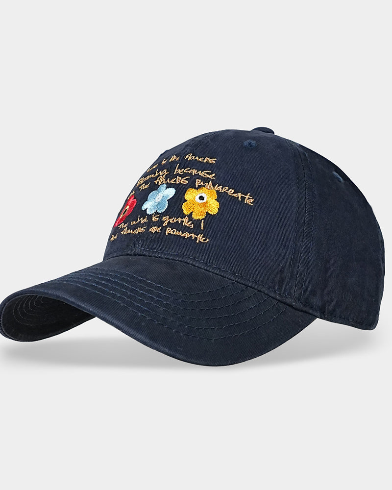 Embroidered Floral Baseball Cap