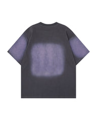 Distressed printed short sleeves