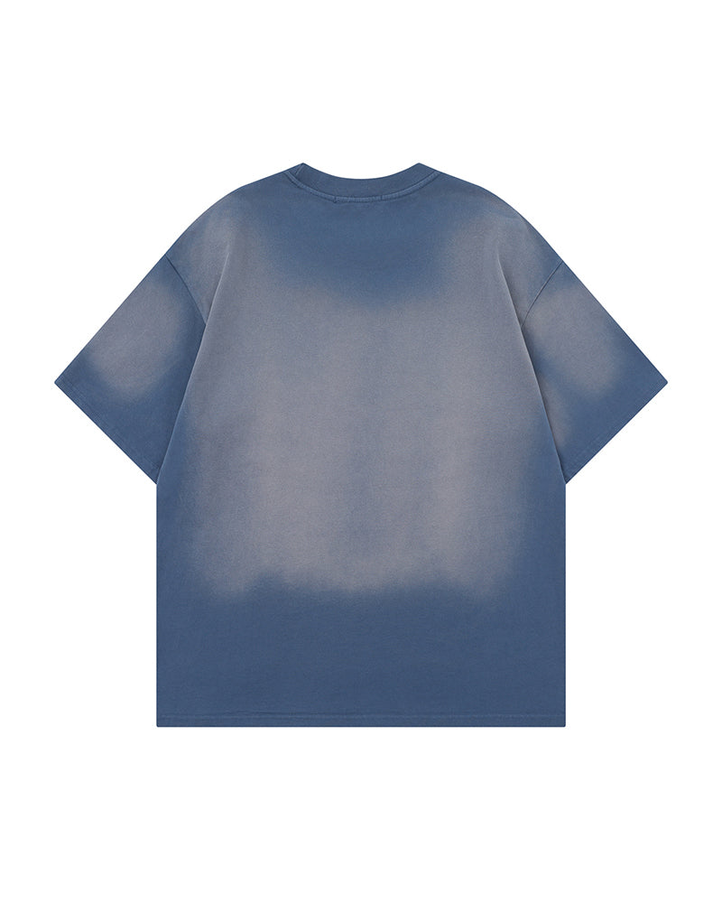 Faded distressed short-sleeved top