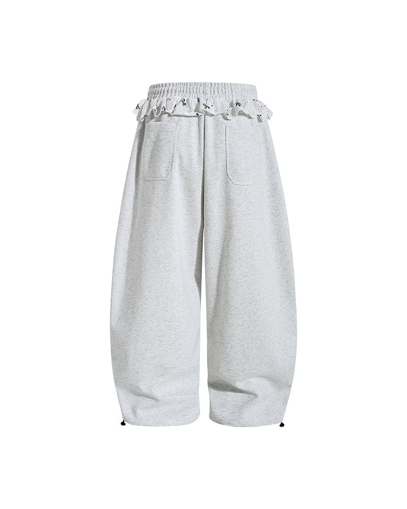 Retro patchwork curved trousers