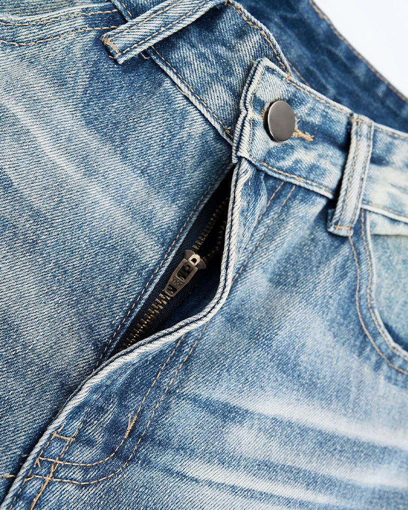 Retro casual straight leg jeans