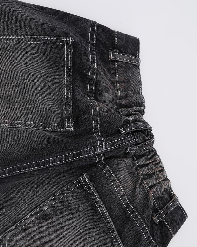 Washed straight jeans